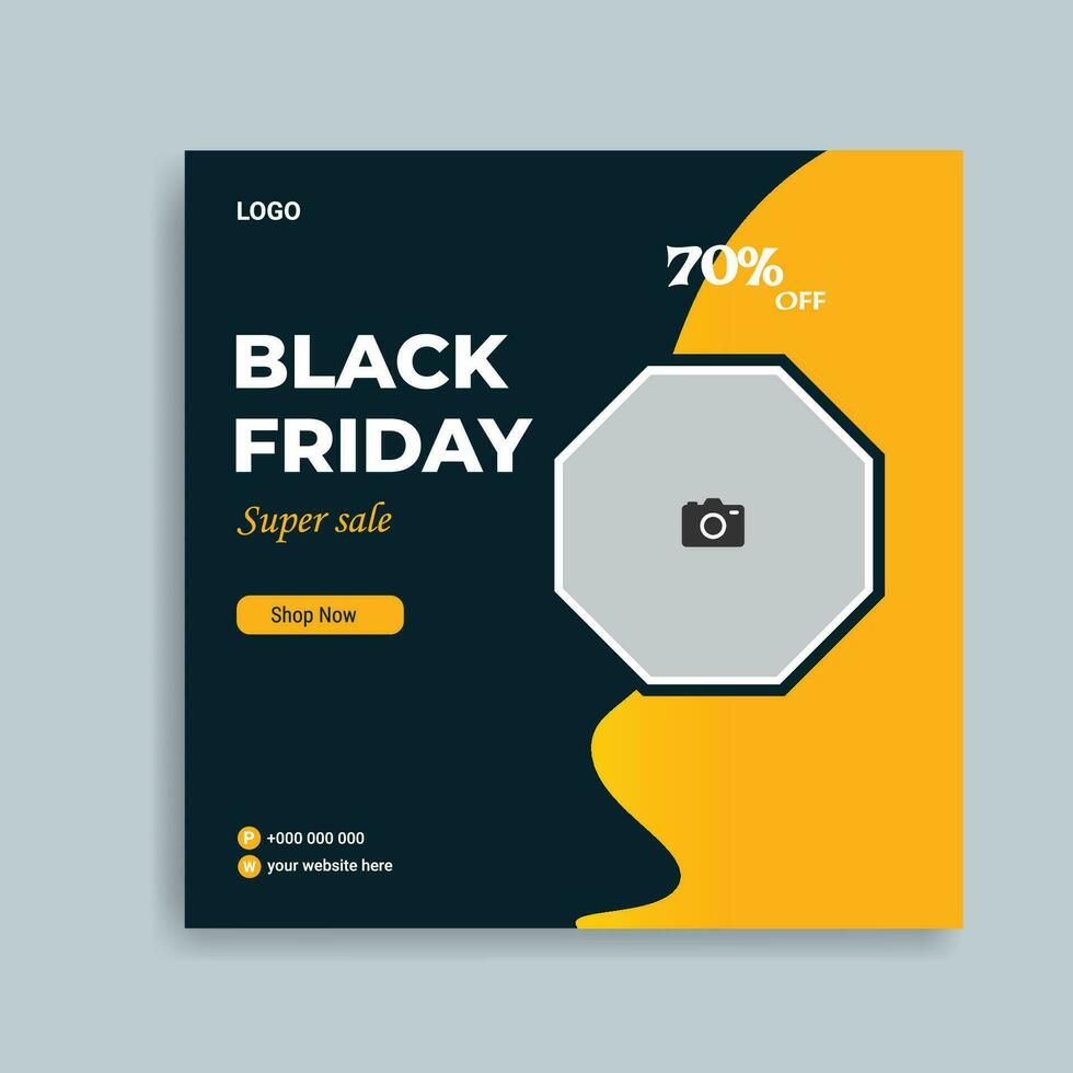 Black Friday super sale social media banner template vector