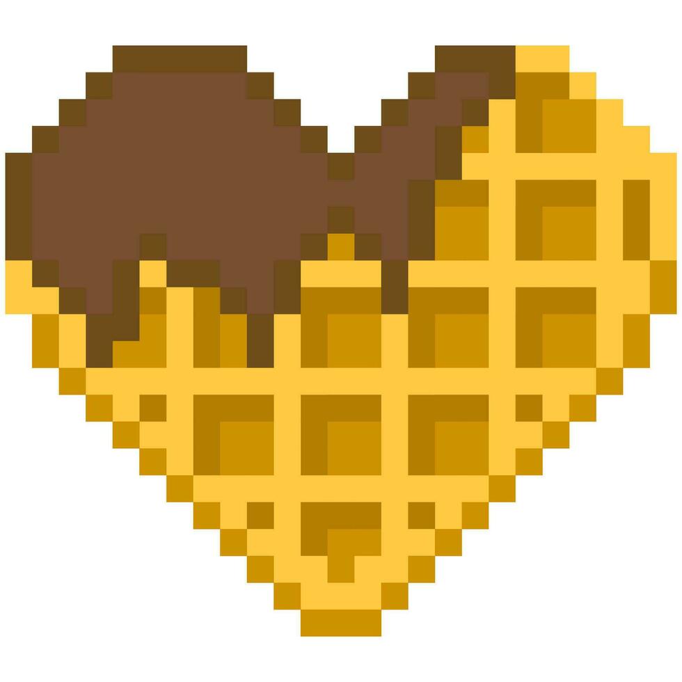 waffle cartoon icon in pixel style vector