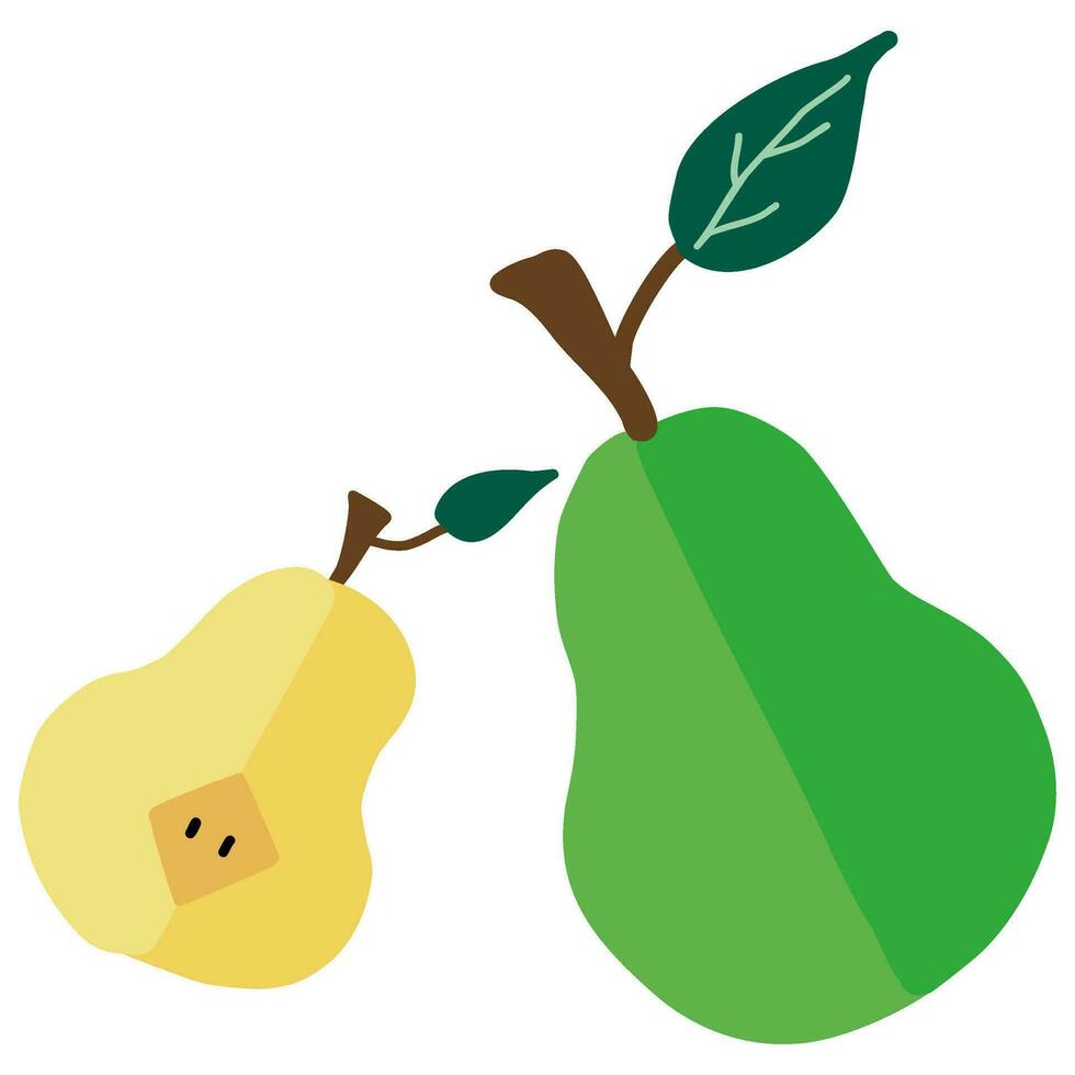 Cute green pear icon vector