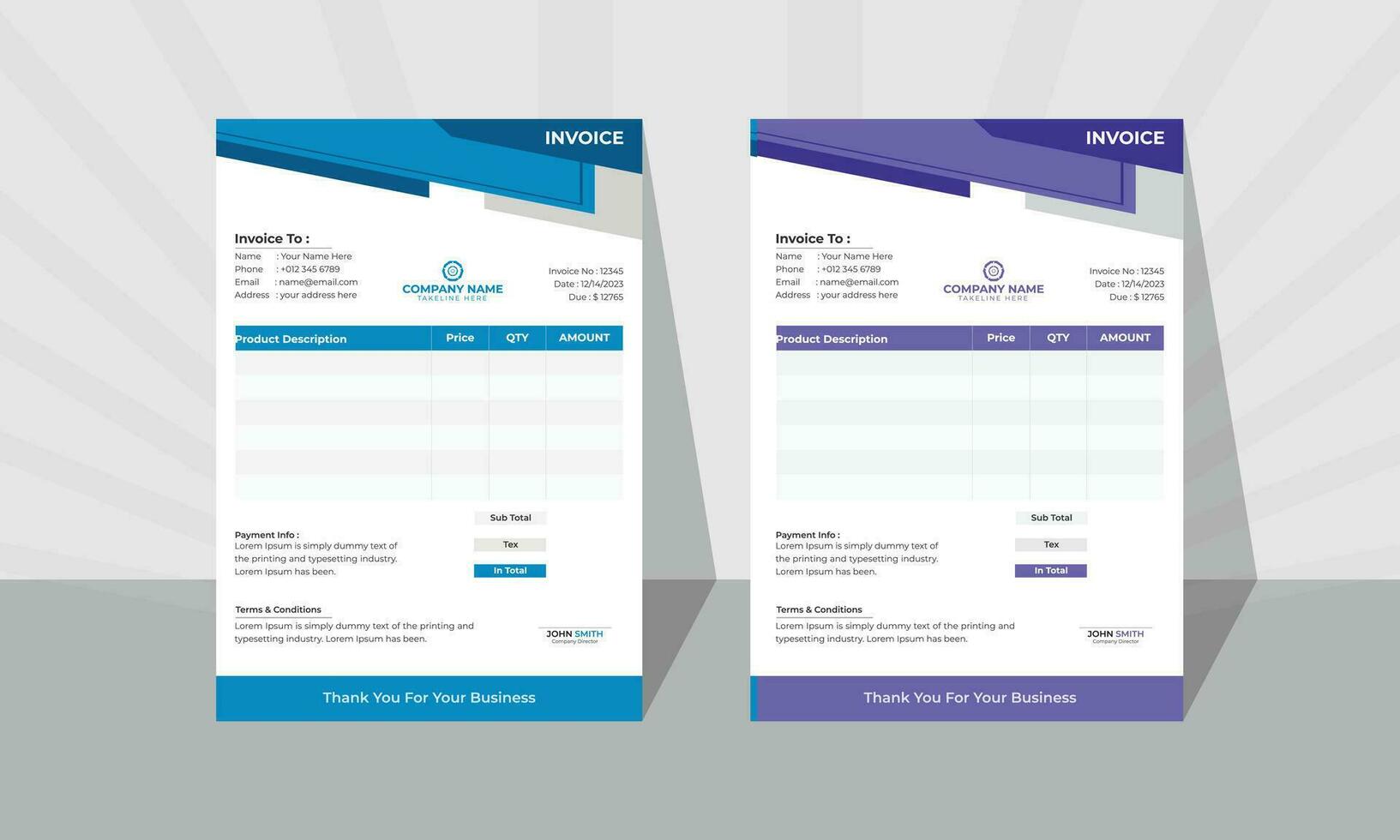 Modern invoices Design vector