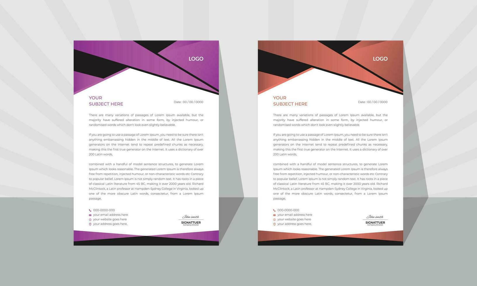 modern letterhead design template. vector