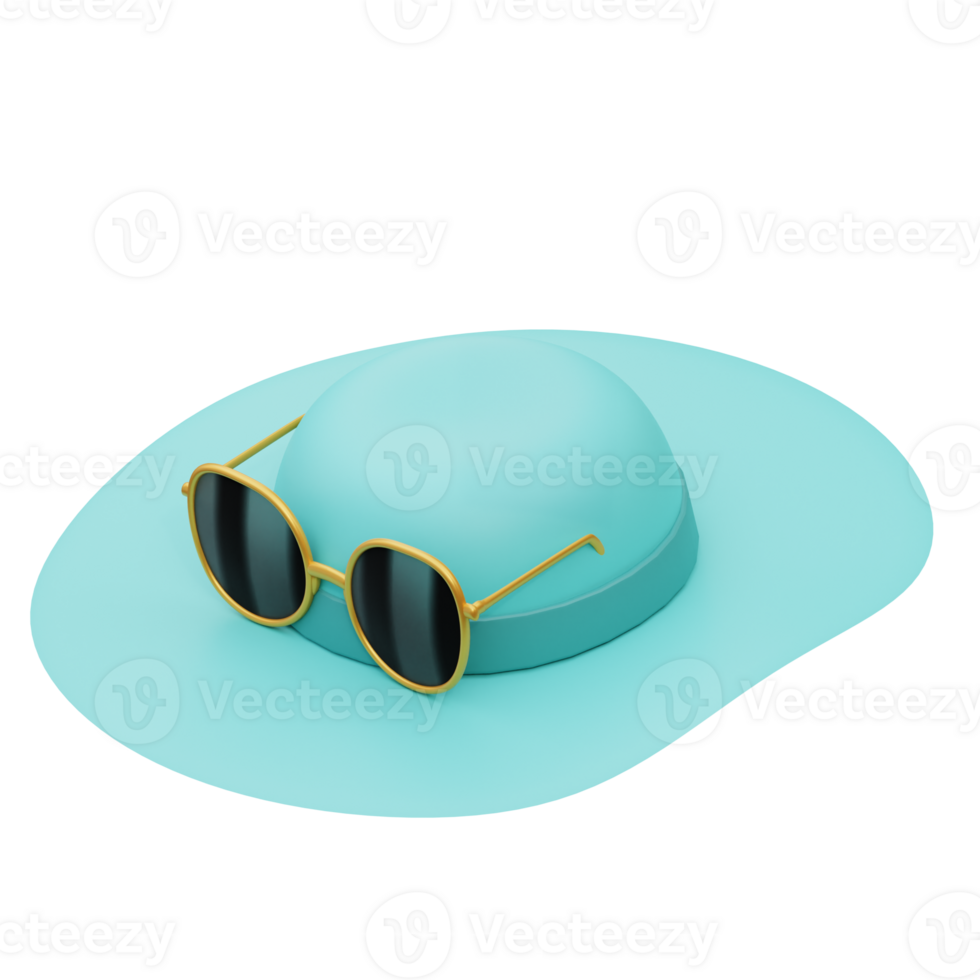 3d illustration of hat and glasses png