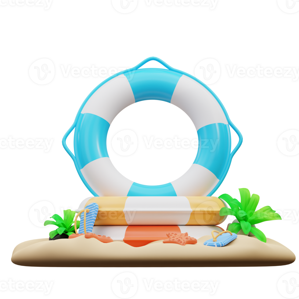 3D illustration of life buoy png