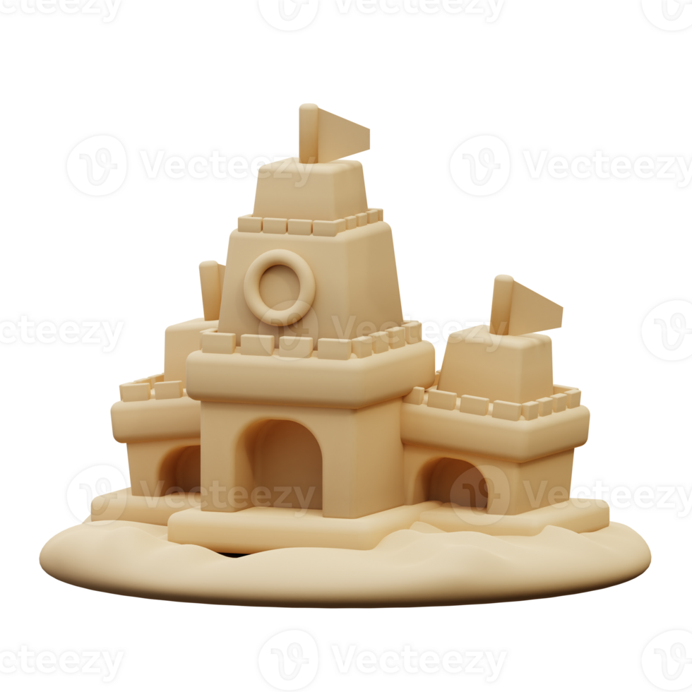 3d Illustration von Sand Schloss png