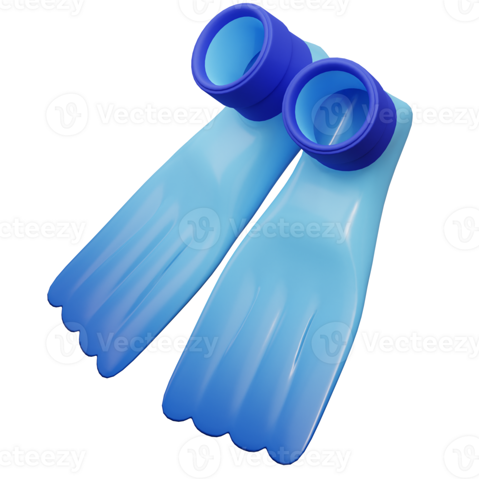 3d illustration of diving boots png