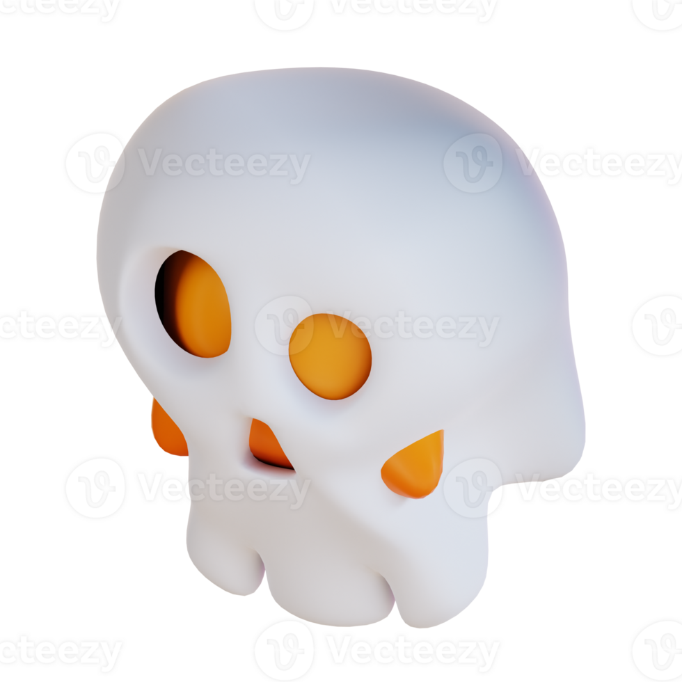 3d illustration of a Halloweens skull png