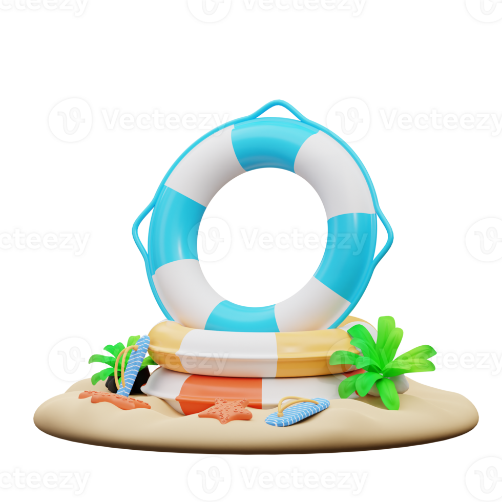 3D illustration of life buoy png