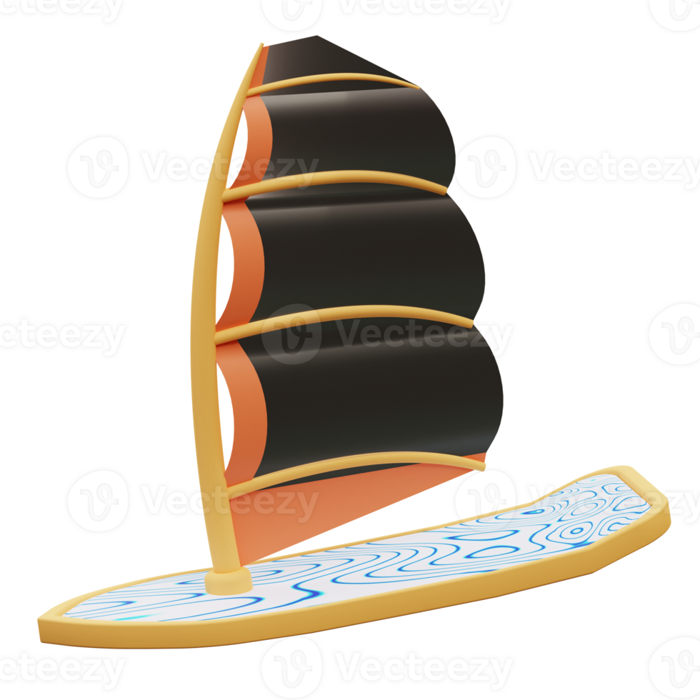 3d illustration of a snowboard png
