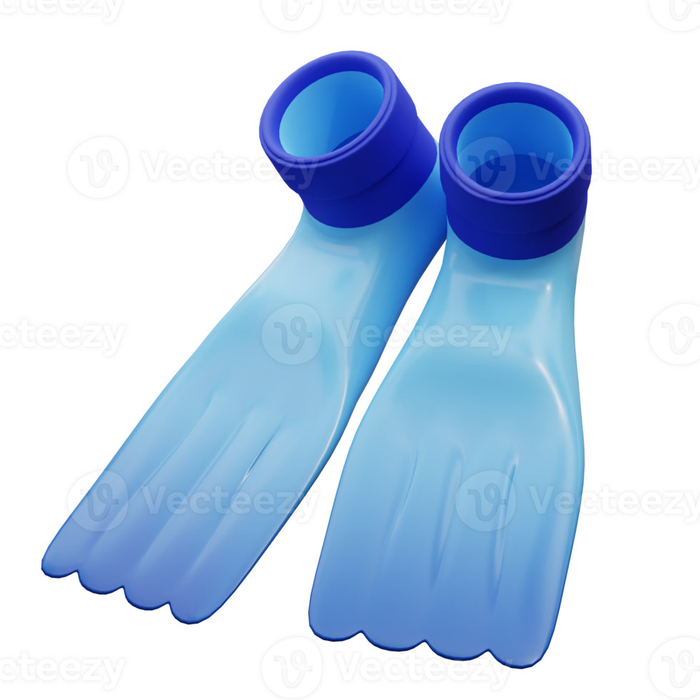 3d illustration of diving boots png