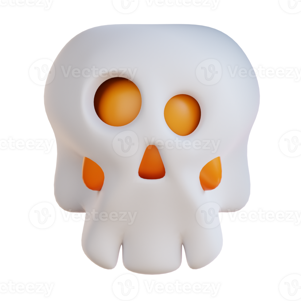 3d illustration of a Halloweens skull png