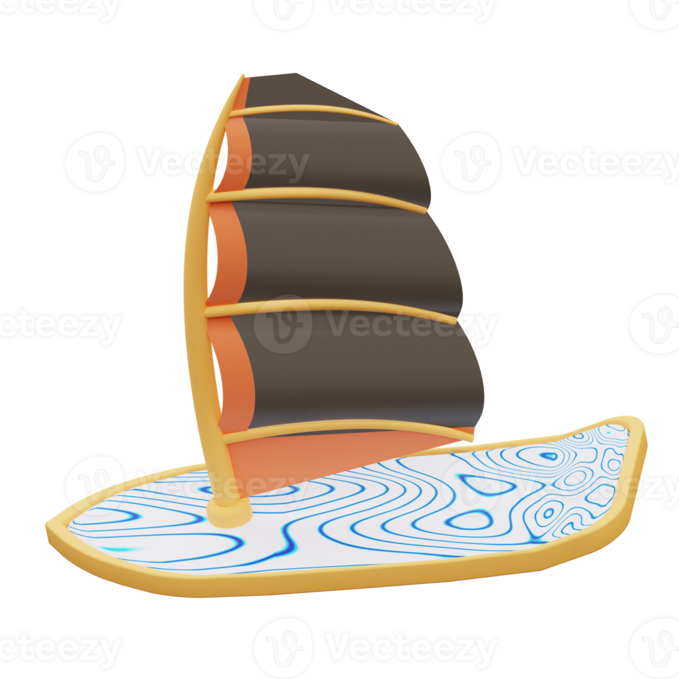 3d illustration of a snowboard png