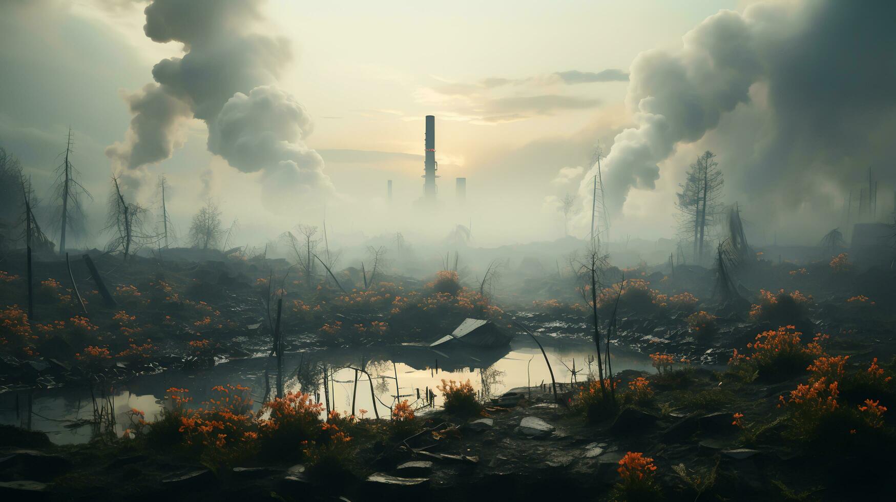 The Impact of Greenhouse Effect on Climate Nature, Generative Ai photo