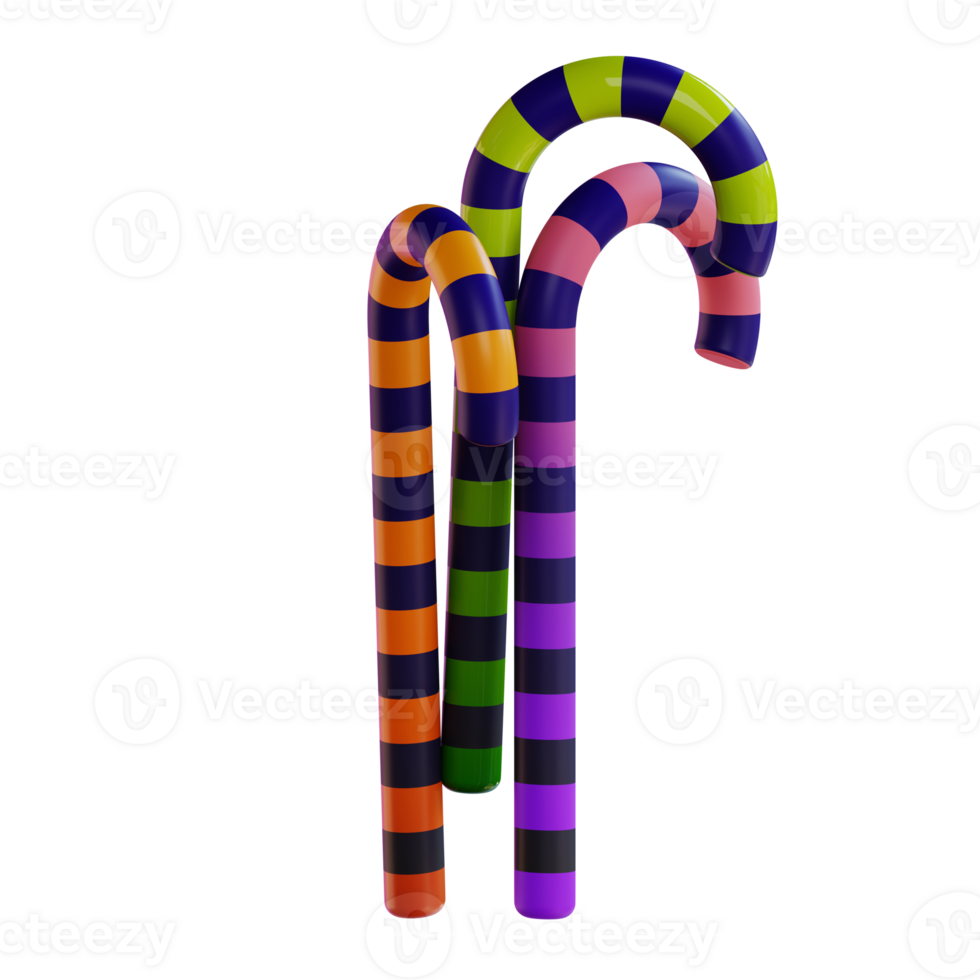 3d illustration of candy stick png