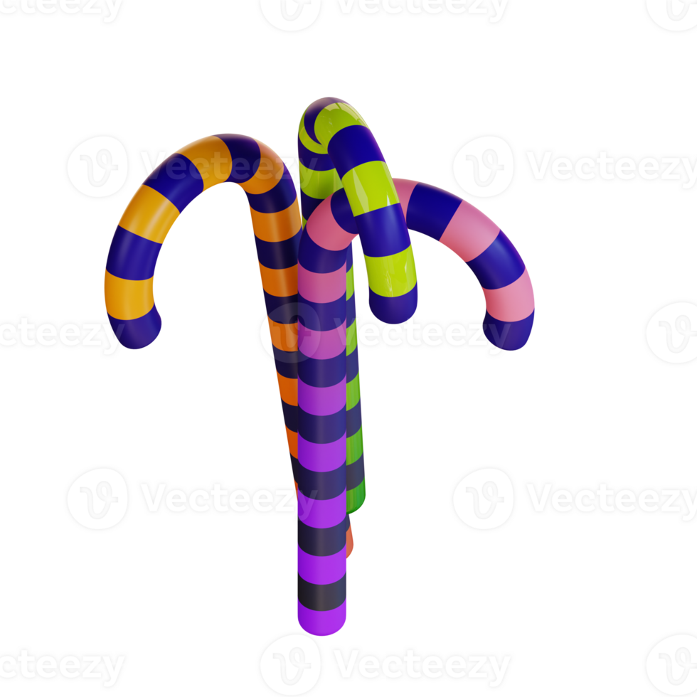3d illustration of candy stick png
