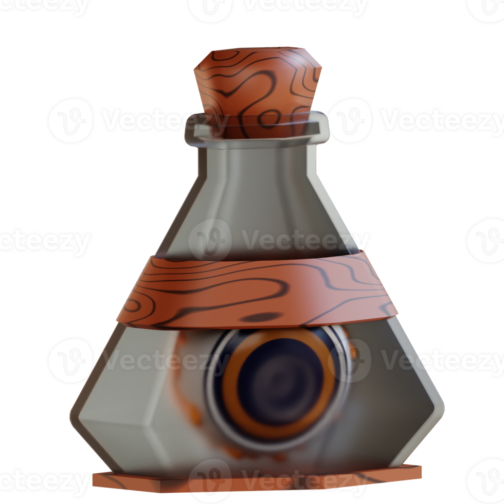 3d illustration of an eye in a bottle png