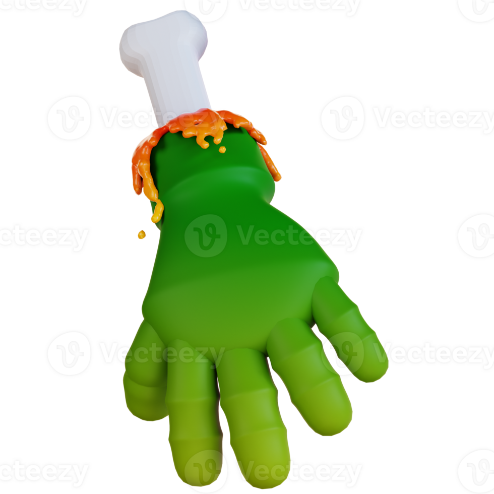 3d illustration of zombie hand png