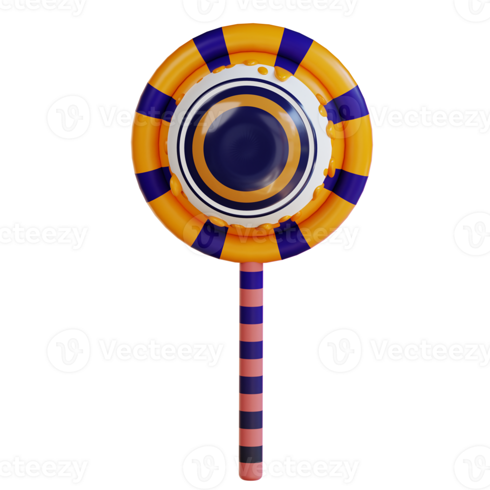 3d illustration of Halloweens eye lollipop png