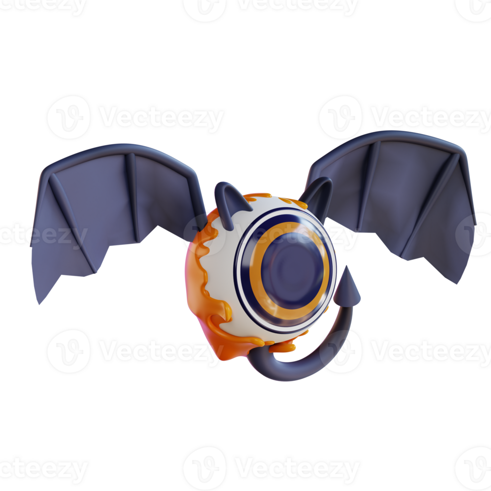 3d illustration of Halloweens winged eyes png