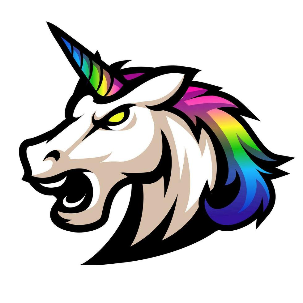 Animal Head Unicorn illustration mascot logo vector