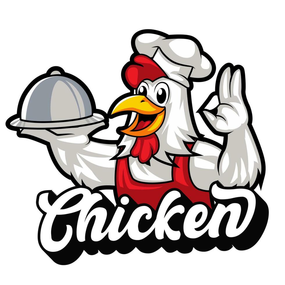 chicken mascot for a fast food fried chicken restorant business vector