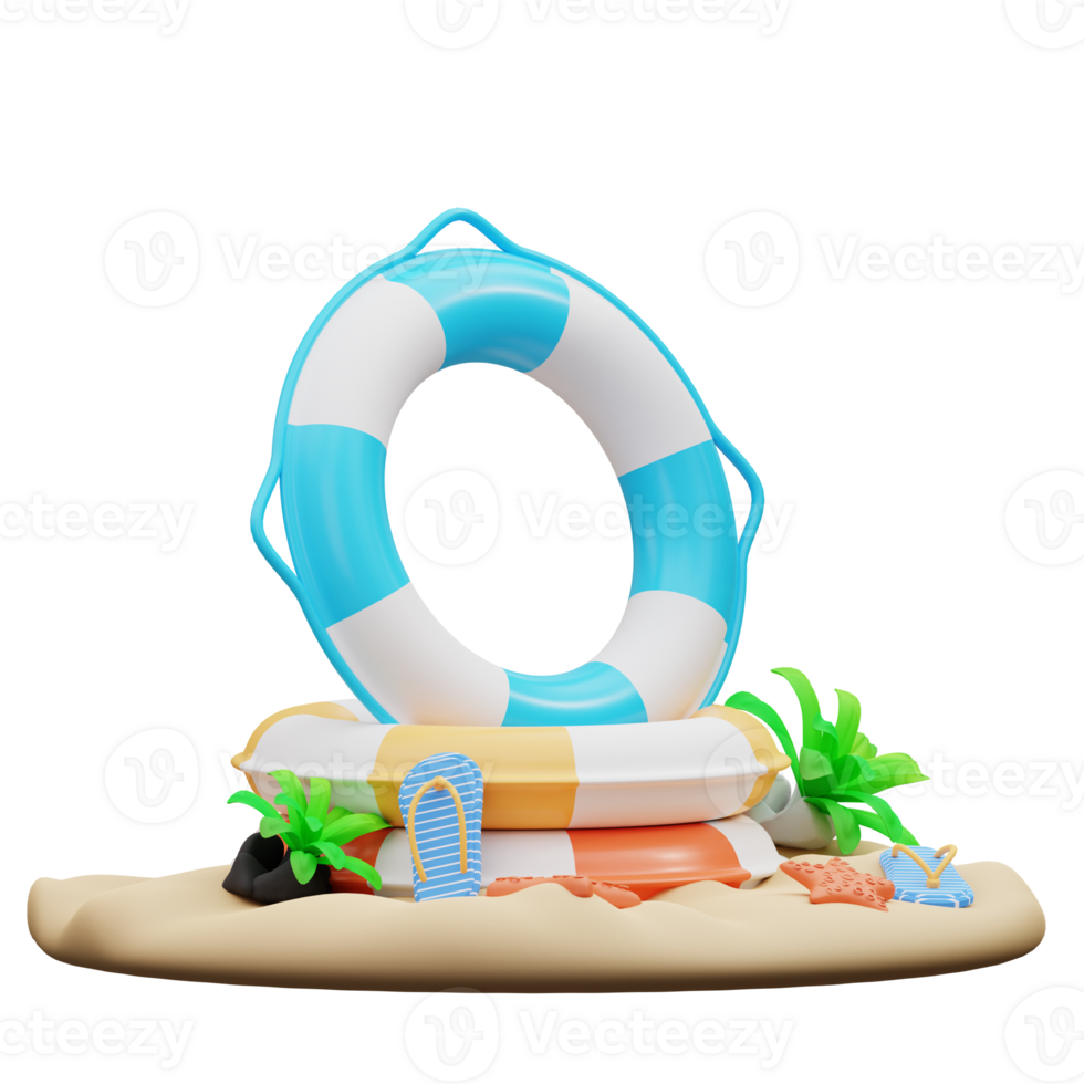 3D illustration of life buoy png