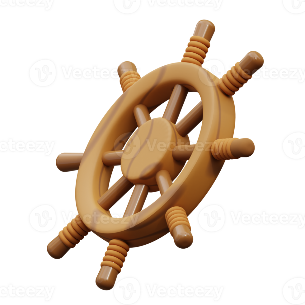 3d illustration of boat steering png