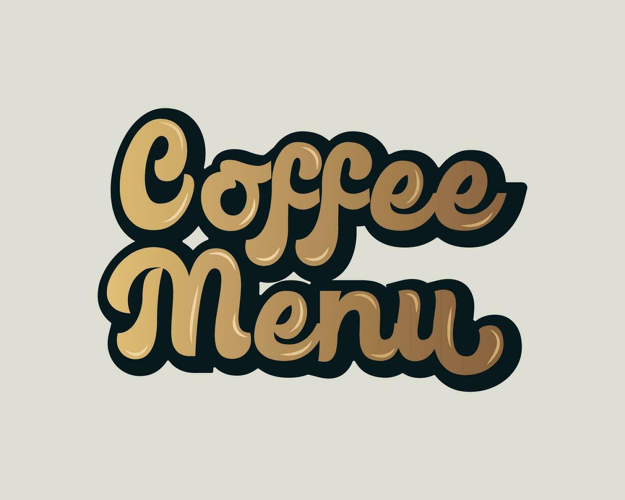 café menú letras tipografía diseño vector