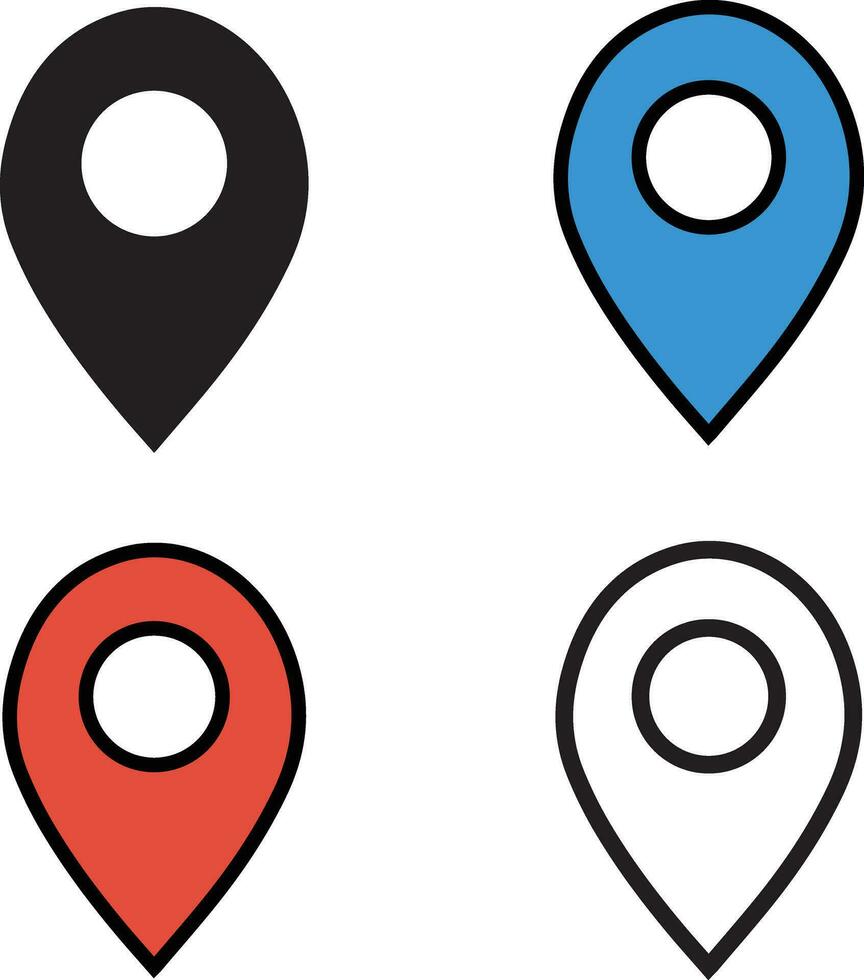 Location icon set vector