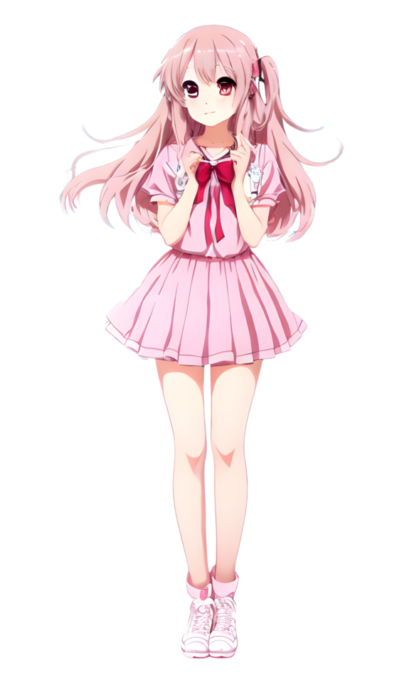 Anime Mädchen Schneiden Aufkleber png transparent Hintergrund ai generativ