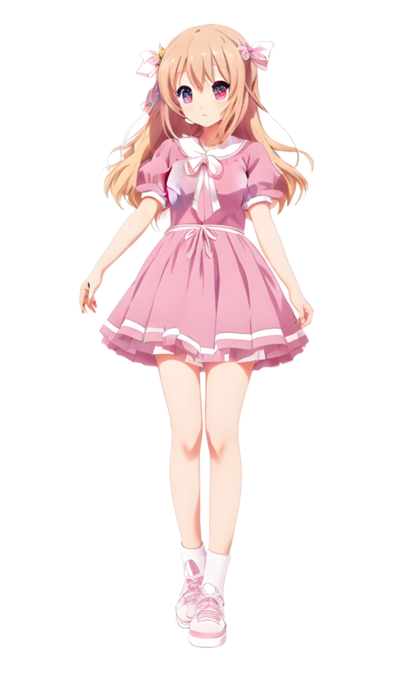 Anime Girls Cutting Sticker PNG Transparent Background Ai Generative