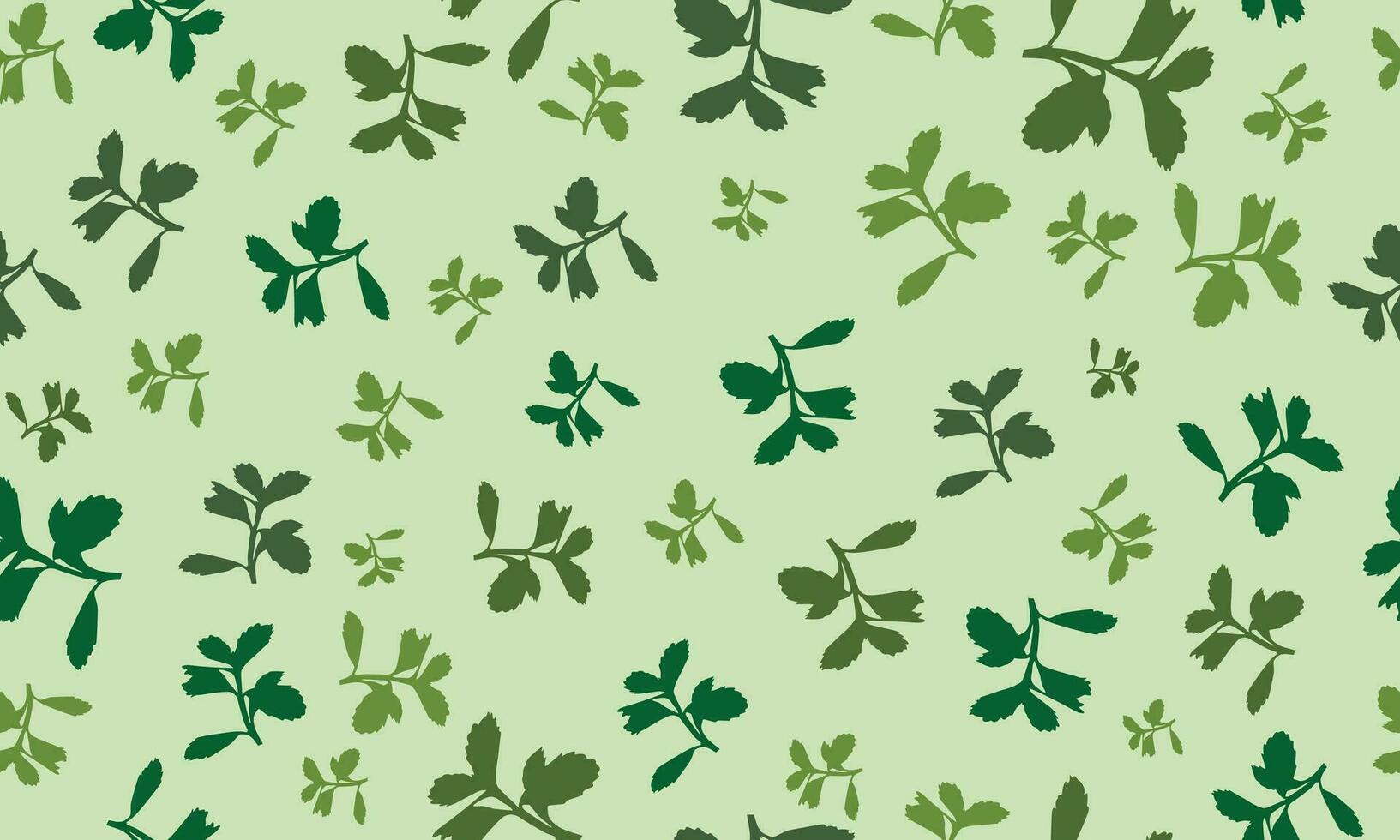 a green and white pattern with leaves, A seamless pattern with floral motifs in blue, green and brown colors. vector