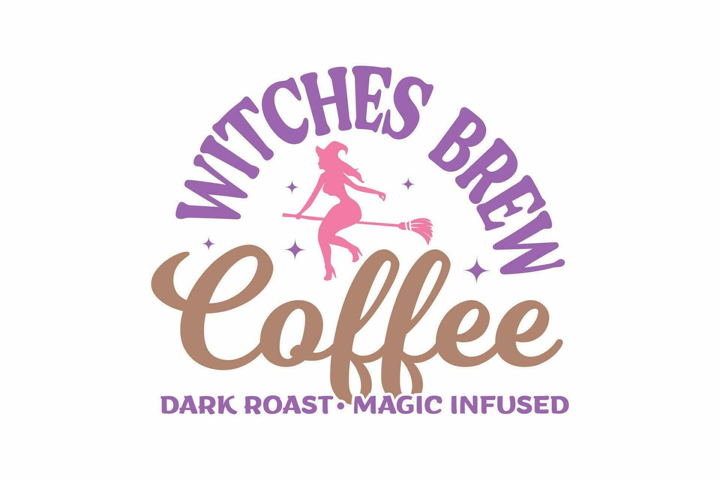 Witches Brew Coffee Halloween Witch T shirt design vector