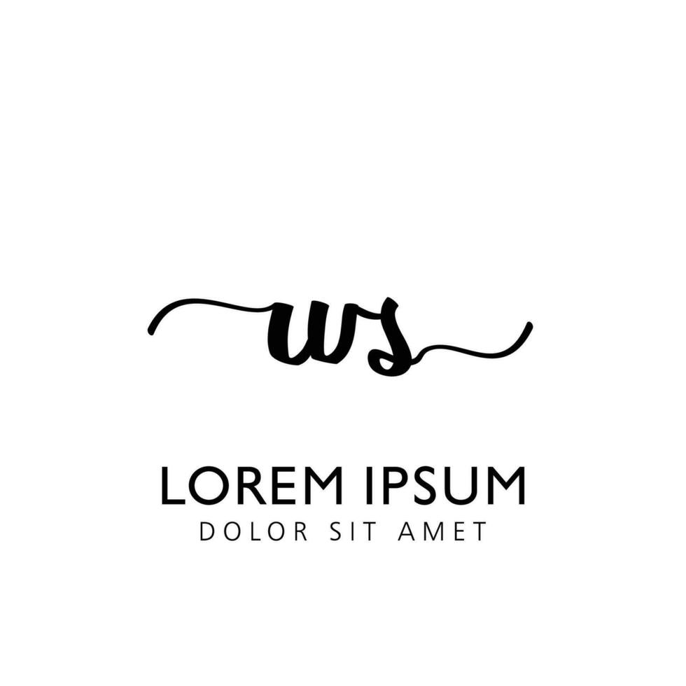 WS Initial Handwriting Template Design vector