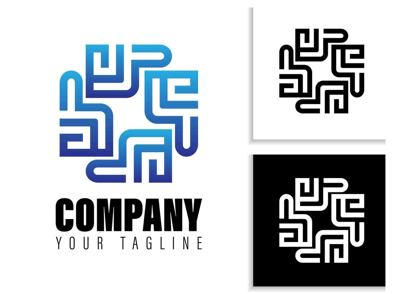 simple geometric logo design in gradient color vector