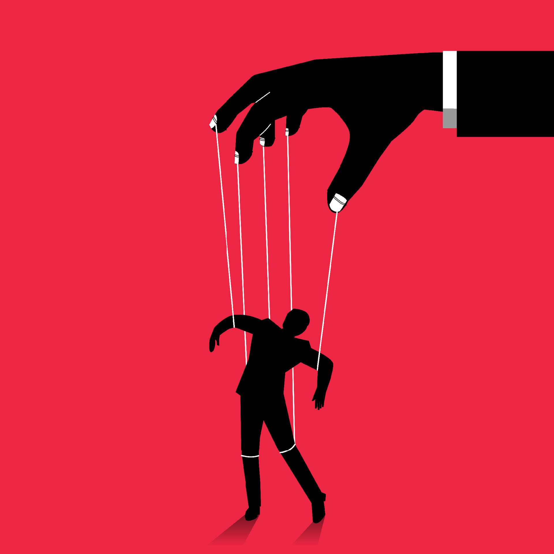 Dictator control or manipulator concept, boss puppet abuse