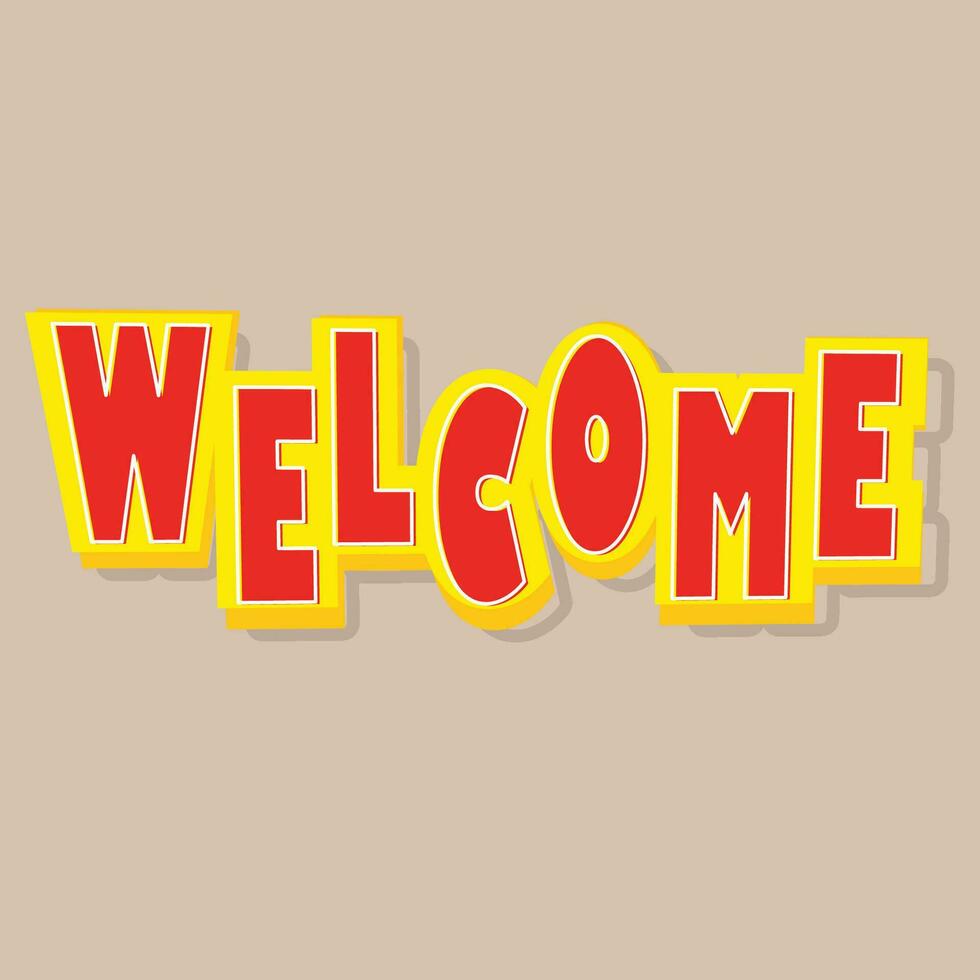 welcome colorful logo. welcome typography design with fireworks Use as photo overlay, place to card, poster, prints, t shirt. Vector Illustration Welcome card or banner with typography design