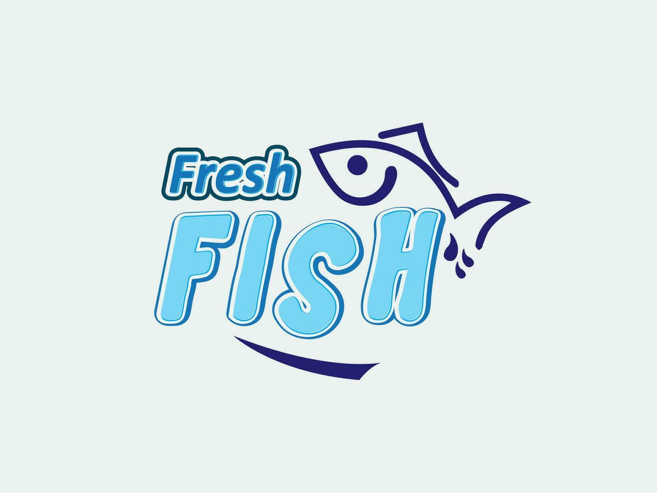 fresh fish logo label packaging vector seafood illustration, fresh fish logo icons  Fish in water Logo design vector template. Seafood restaurant shop store Logotype concept icon.
