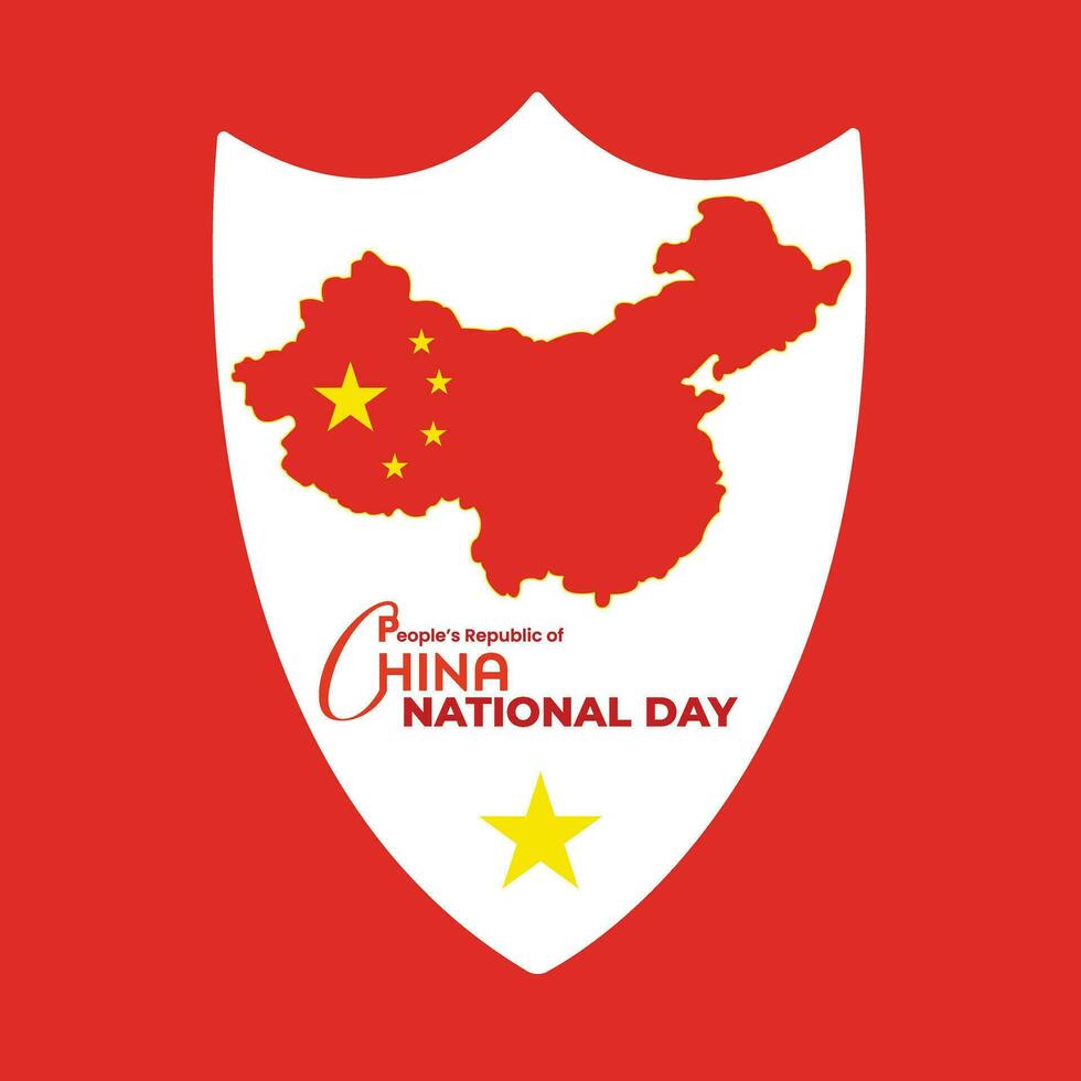 Vector illustration of People's republic of China national day, flag, greeting card and banner design