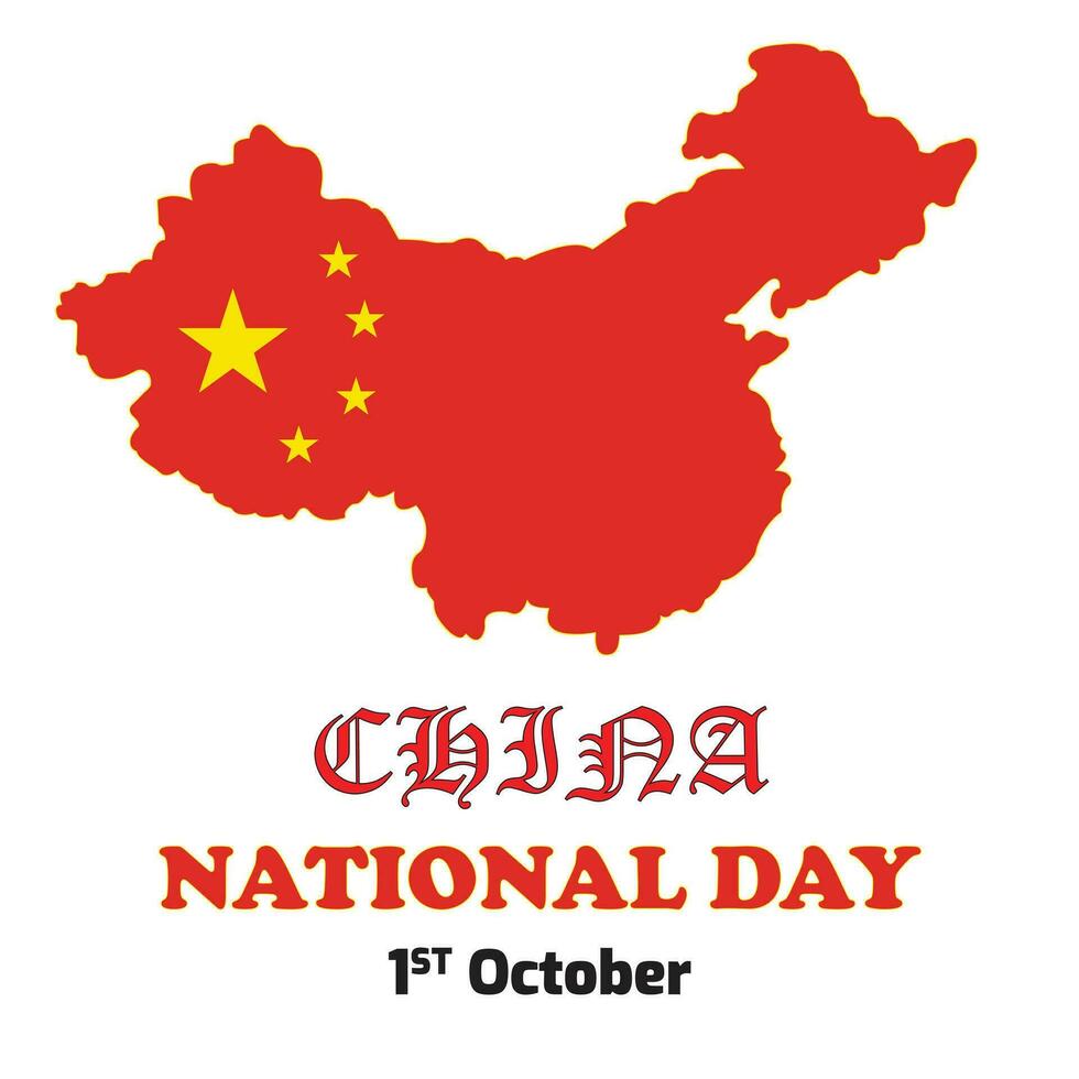 Vector illustration of People's republic of China national day, flag, greeting card and banner design