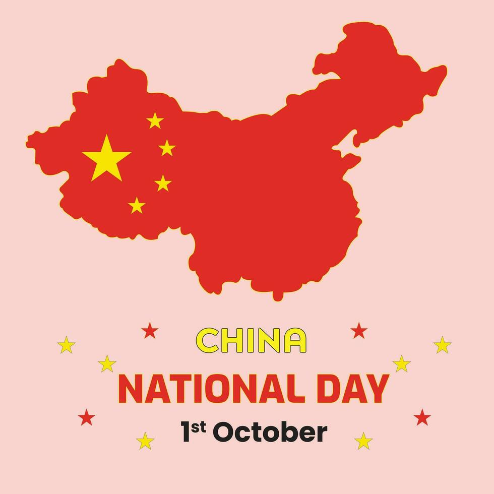 vector ilustración de gente república de China nacional día, bandera, saludo tarjeta y bandera diseño