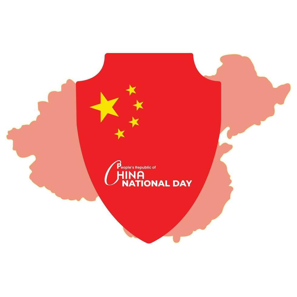 Vector illustration of People's republic of China national day, flag, greeting card and banner design