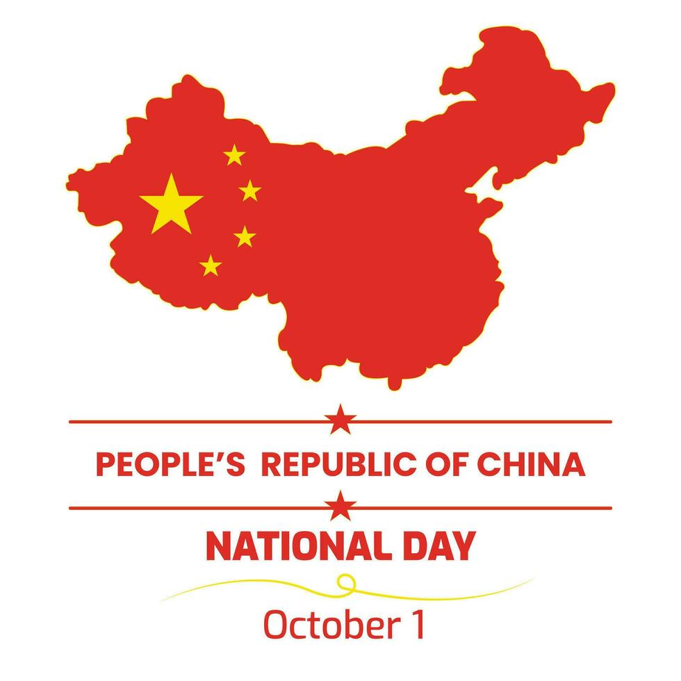 Vector illustration of People's republic of China national day, flag, greeting card and banner design