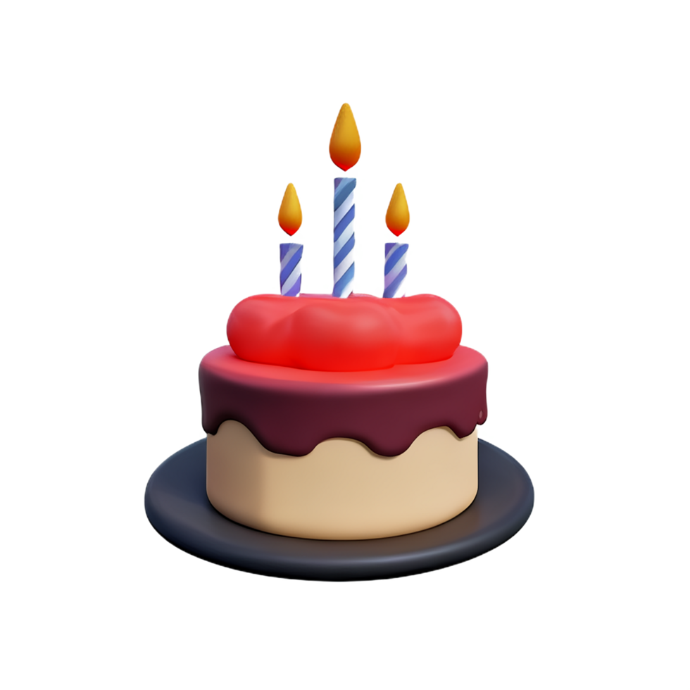 Birthday cake with candle icon isometric 3d style Vector Image