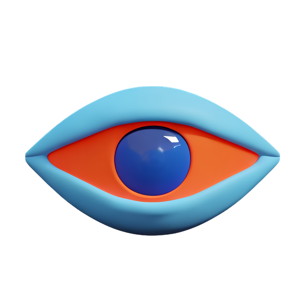 eye 3d rendering icon illustration png