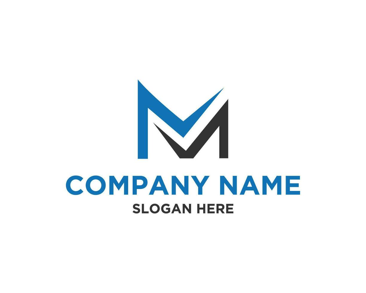 MM logo initial letter design vector template.