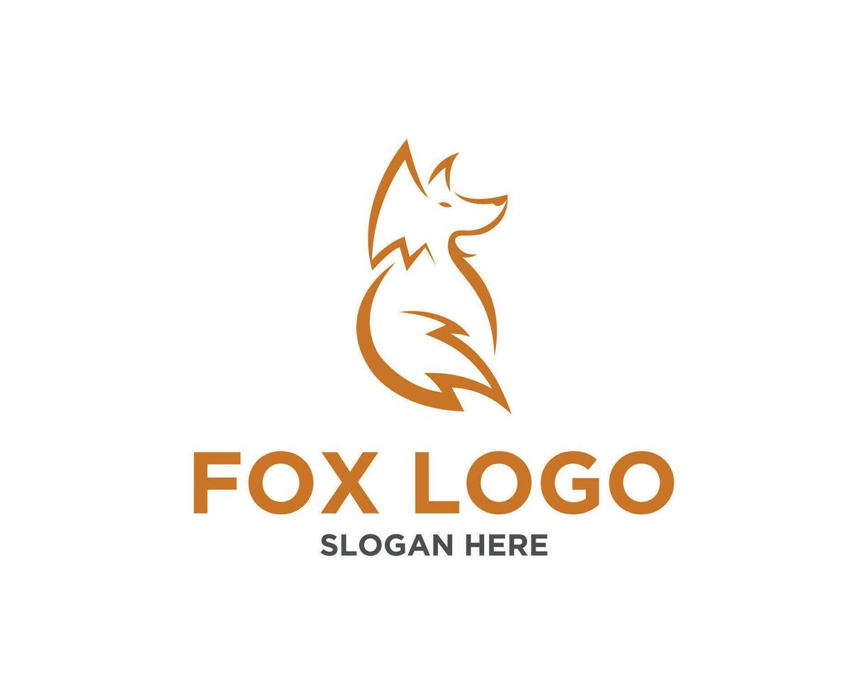 Fox logo design symbol icon vector template.