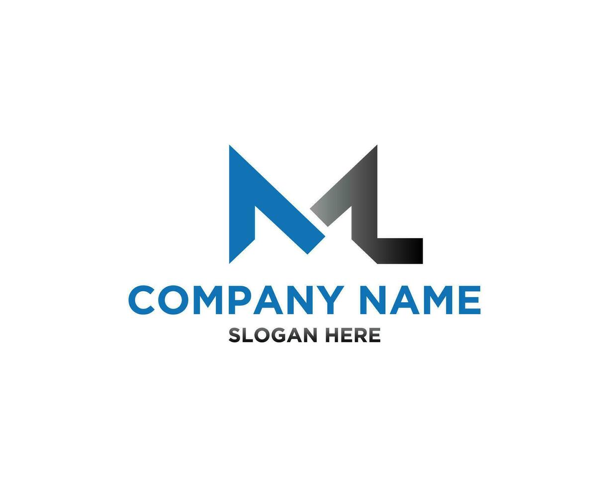 Alphabet  ML Letter logo icon modern creative vector illustration.