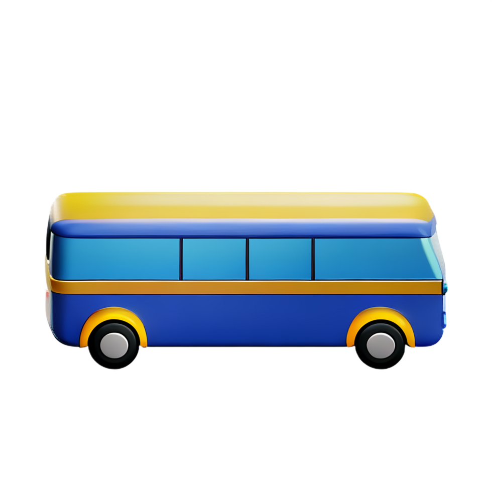 bus 3d rendering icon illustration png