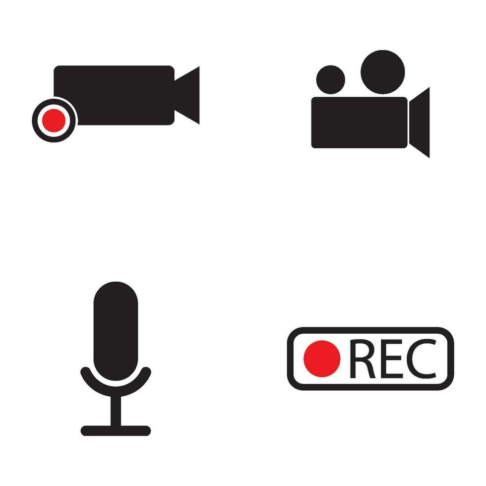 recording icon vector