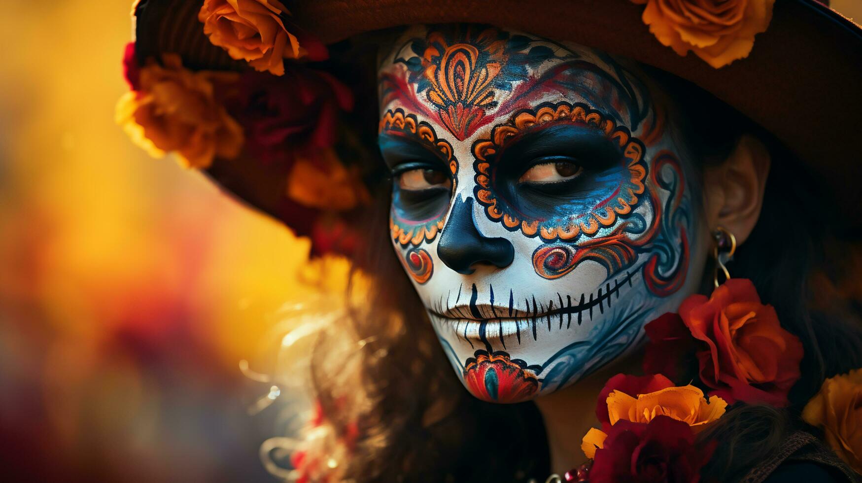 Time Honored Day of the Dead Festivities, Generative Ai photo